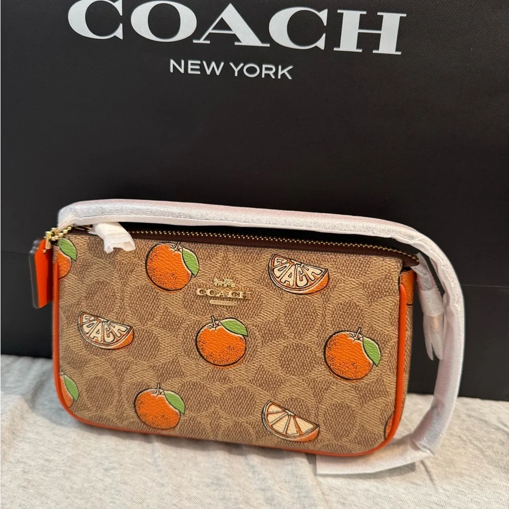 Coach Tan and Orange Citrus Nolita purse
